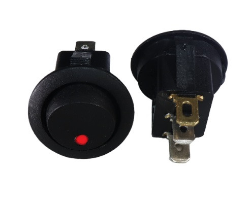 Round On/Off Switch (Red Dot Illuminated) - CRIMPZONE