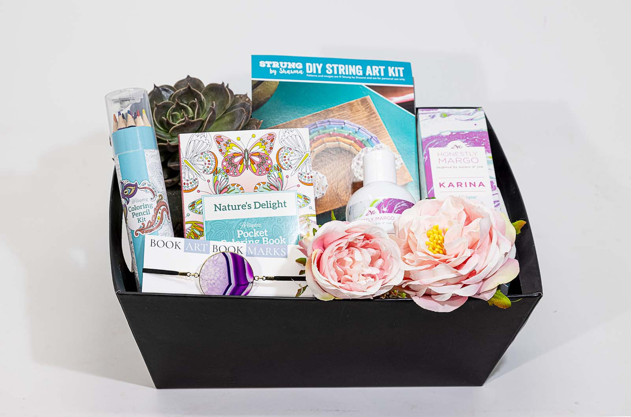 Exotic Rose Spa Gift Basket - 13 Piece Self Care Set