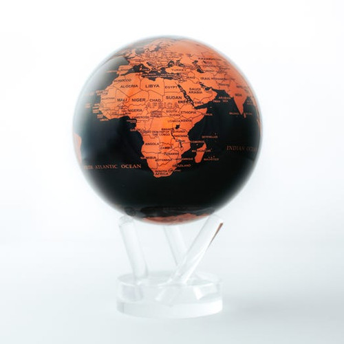 4.5"  Self Turning Black & Copper  Globe with Acrylic Base by Mova