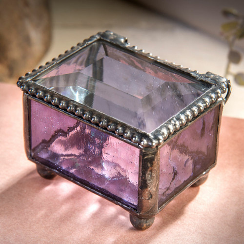 Small Stained Glass Purple Ring Box