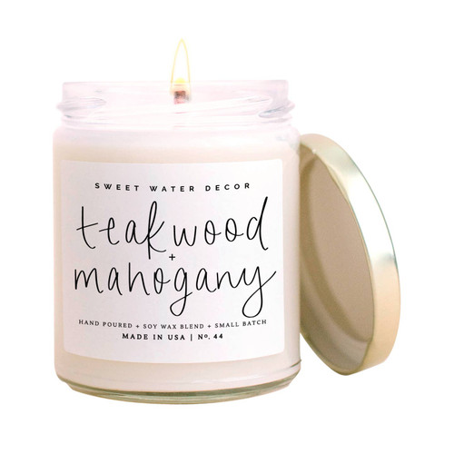 "Teakwood and Mahogany" Soy Candle By Sweet Water Decor "Teakwood and Mahogany" Soy Candle By Sweet Water Decor
