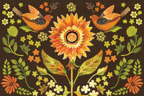 Indian Summer Floral Floor Flair Vinyl Rug - Assorted Sizes
