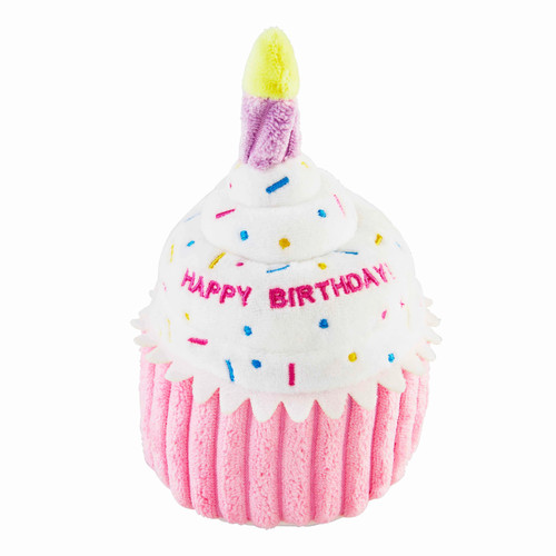 Musical Pink Birthday Cupcake Plush Toy by Mudpie