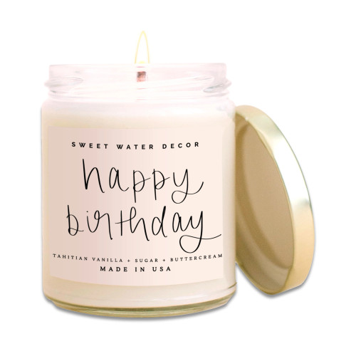 Happy Birthday Soy Candle By Sweet Water Decor Happy Birthday Soy Candle By Sweet Water Decor