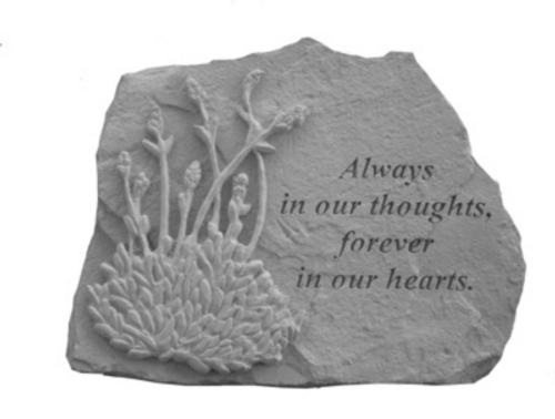 Always In Our Thoughts w/ Lavender Memory Stone - By Kay Berry 