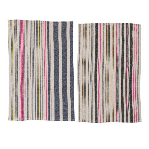 Woven Cotton Tea Towel w/ Stripes- Pick Your Style by Creative Co-op