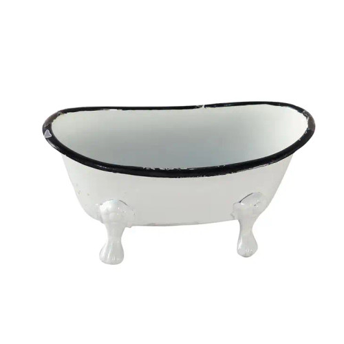 Mini Enamel Bathtub Soap Dish Black