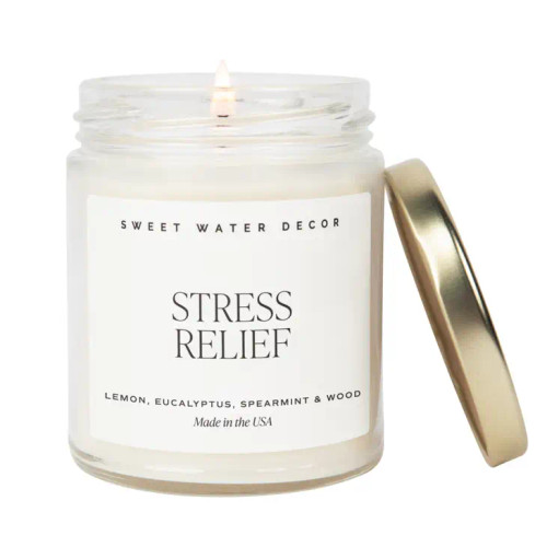 Stress Relief ~ 9 oz Soy Candle By Sweet Water Décor