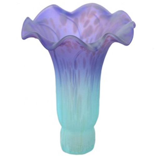 6" Replacement Hand painted Glass Lily Shade - Teal/Lavender 6" Replacement Hand painted Glass Lily Shade - Teal/Lavender