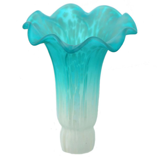 6" Replacement Handpainted Lily Shade - Teal  - PRE-SALE ONLY