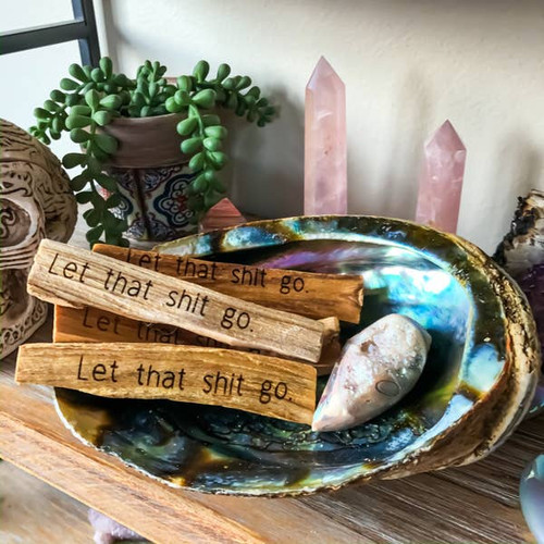 "Let That Shit Go" Engraved Palo Santo Stick "Let That Shit Go" Engraved Palo Santo Stick