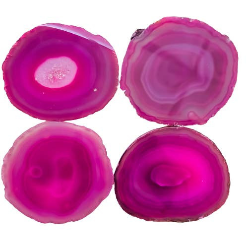 Pink Agate Crystal Coaster Set Pink Agate Crystal Coaster Set