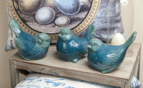 Ceramic Blue Bird - Set of 3