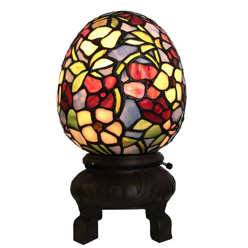 Tiffany Style Egg Shaped Accent Lamp for Desk Light, Nightstand Décor, or Bedside Reading by River of Goods