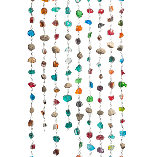 Recycled Art Glass & Rock Rain Chain Recycled Art Glass & Rock Rain Chain