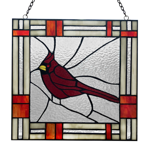 11" Cardinal - Stained Glass Panel 11" Cardinal - Stained Glass Panel