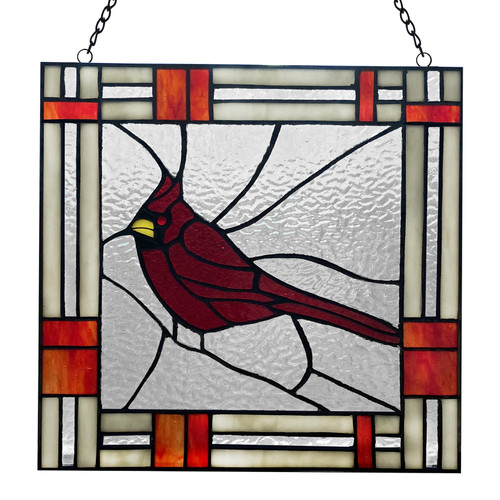 11" Cardinal - Stained Glass Panel