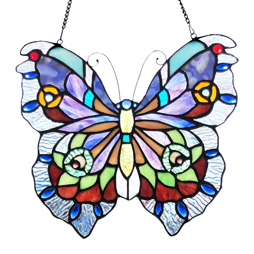 12" Butterfly - Stained Glass Panel 12" Butterfly - Stained Glass Panel