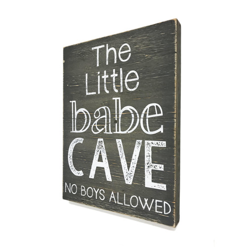 12" LIttle Babe Cave - No Boys Allowed ~ Wooden Wall Sign 12" LIttle Babe Cave - No Boys Allowed ~ Wooden Wall Sign