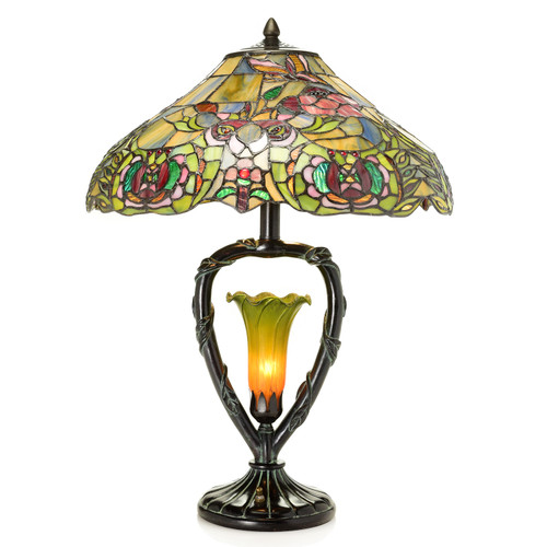 Elizabethan Tiffany Style Lily Table Memorial Lamp for Desk Light, Nightstand Décor or Bedside Reading by River of Goods