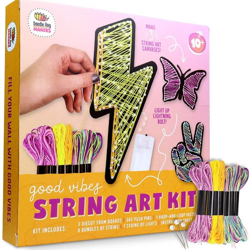 String Art Kit With Lights to Make DIY Wall Decor ~ Ages 8+ String Art Kit With Lights to Make DIY Wall Decor ~ Ages 8+