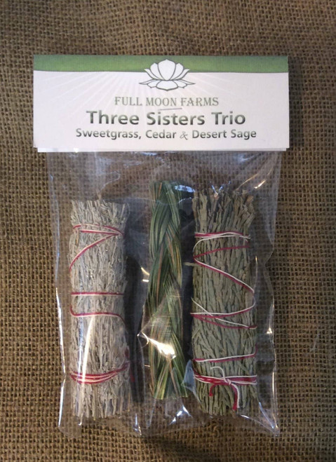 Smudging Trio- Desert Sage, Palo Santo, and Sweetgrass Smudging Trio- Desert Sage, Palo Santo, and Sweetgrass