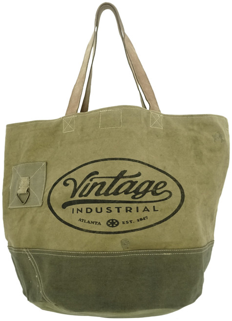 Vintage Industrial Recycled Tent Tote by Vintage Addiction