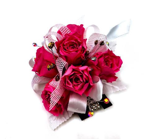 Forever Keepsake Corsage - Custom Made with Hot Pink Preserved Roses
