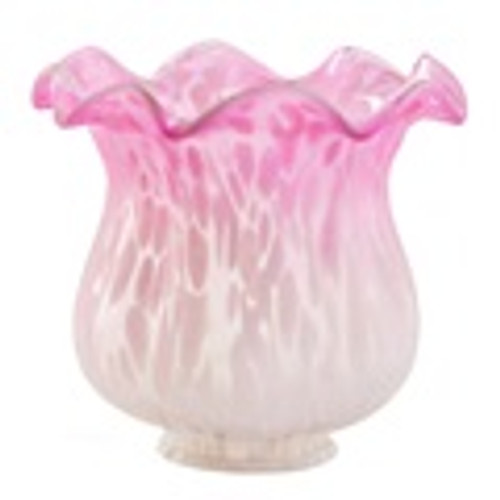4"H Replacement Hand painted Glass Tulip Lily Shade-Light Pink/White