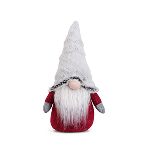 11"  Gray Fur Hat Gnome