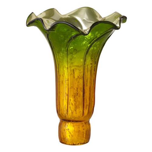 6" Replacement Lily Shade - Green/Amber Mercury Glass