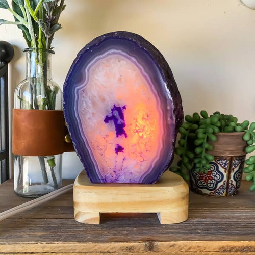 Purple  Agate Lamp