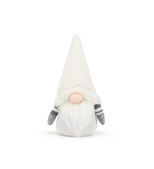 11" Cream, Grey & White Crochet Gnome