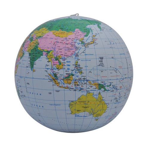 12" Blue Political Inflatable Globe 12" Blue Political Inflatable Globe