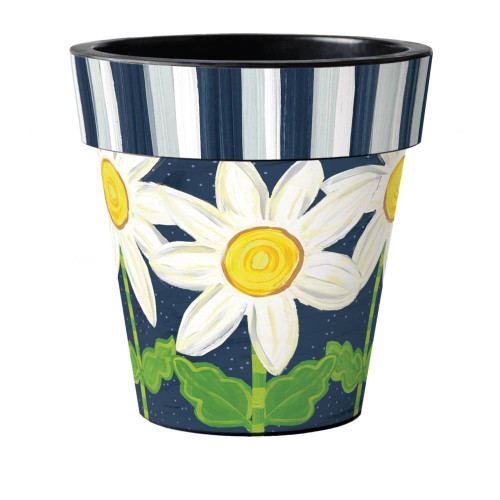 Daisy Blues 18" Art Planter ~ Set of 2 Daisy Blues 18" Art Planter ~ Set of 2