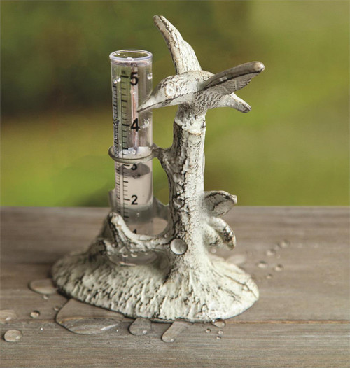 Hummingbird Cast Iron Rain Gauge Hummingbird Cast Iron Rain Gauge