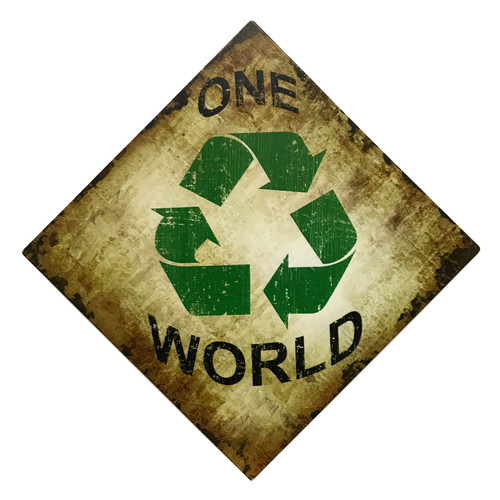 9.5" One World Metal Sign - Home Decor 9.5" One World Metal Sign - Home Decor