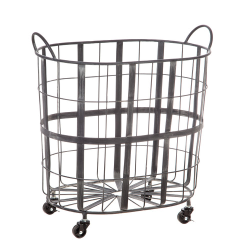 Metal Basket with Wheels by Evergreen