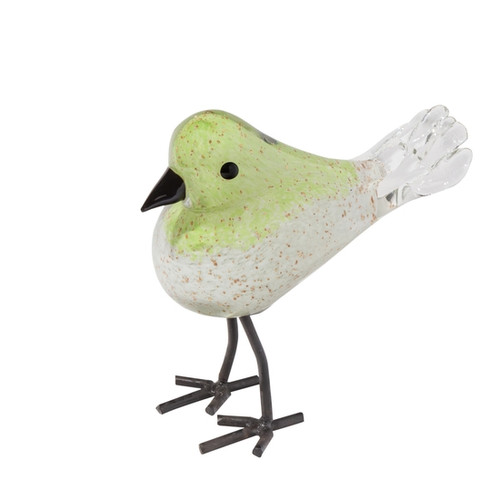 Art Glass Finches - Green Art Glass Finches - Green