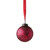 3" Round Embossed Glass Ball Ornament, Matte Red, Set of 3