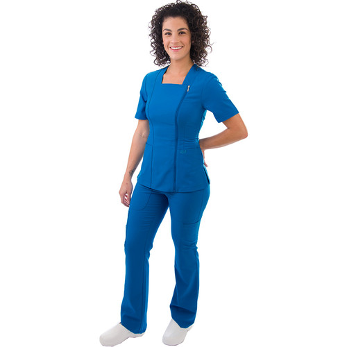 Excel 4-Way Stretch Zippered Nursing Scrub Top