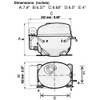 Fractional Hp Compressor 1/2Hp, 115V Hermetic - Replacement Part For Continental Refrigerator NEK2134GK1