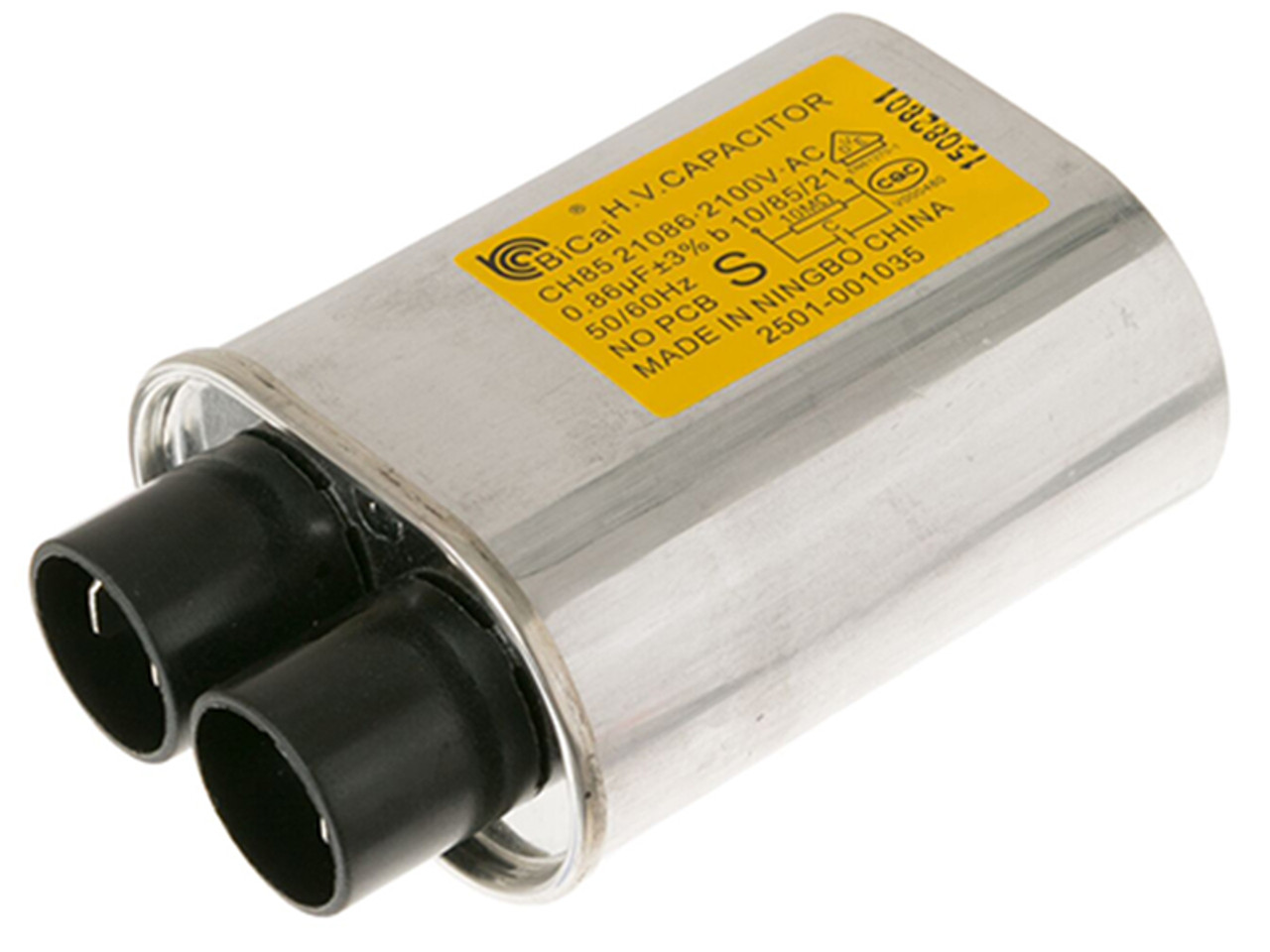 An image of a GE Appliances WB27X10240 CAPACITOR 2100V/0.86 MICROF