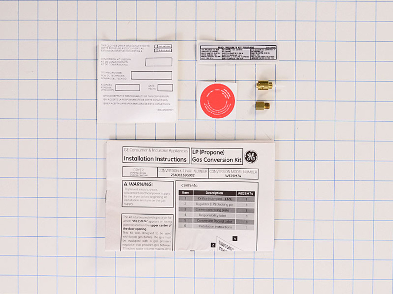 An image of a GE Appliances WE25M74 DRYER LP CONVERSION KIT - 27