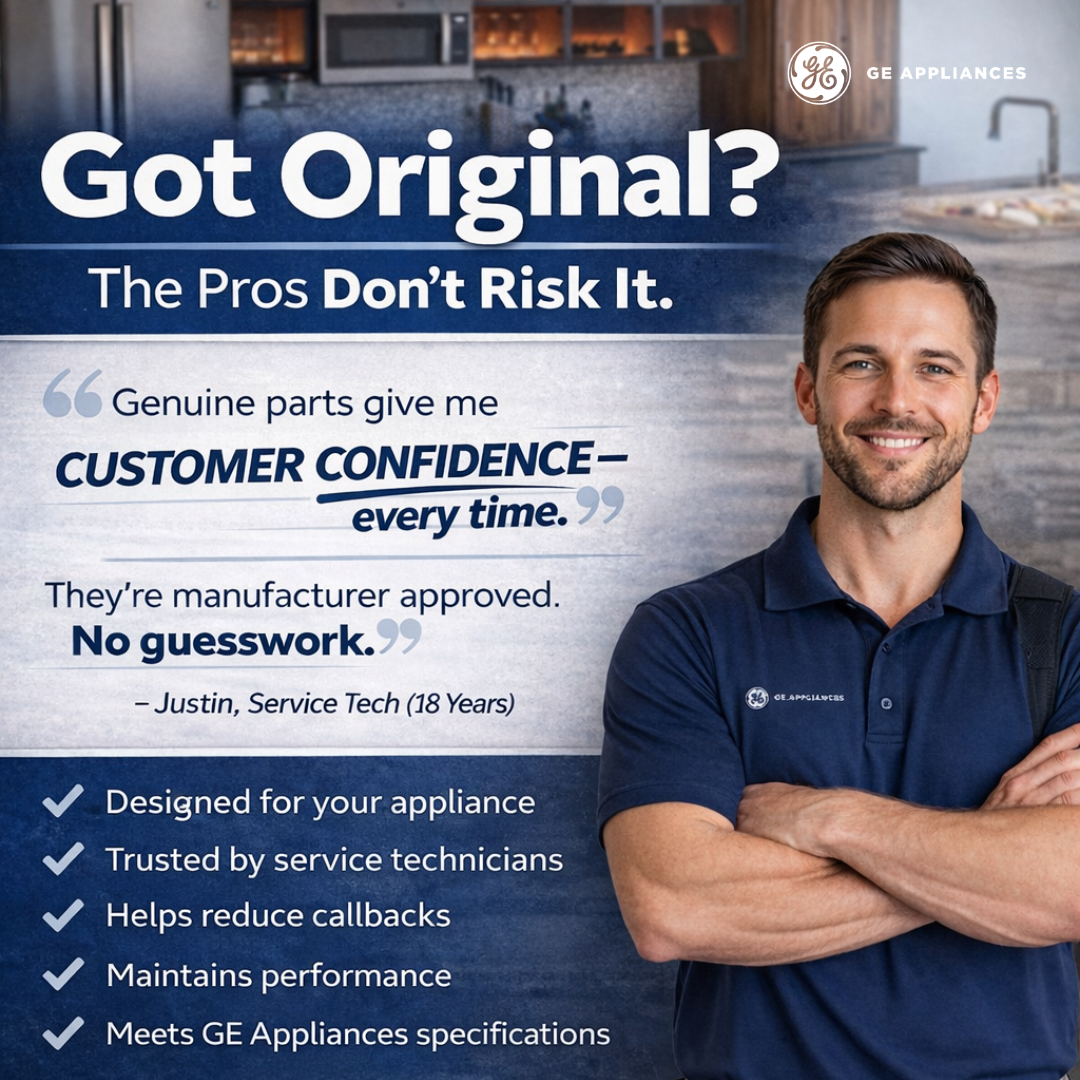 GE Appliances Genuine OEM WB57X42810 - Glass Oven Door - Got Original? Always use original parts in your repairs.