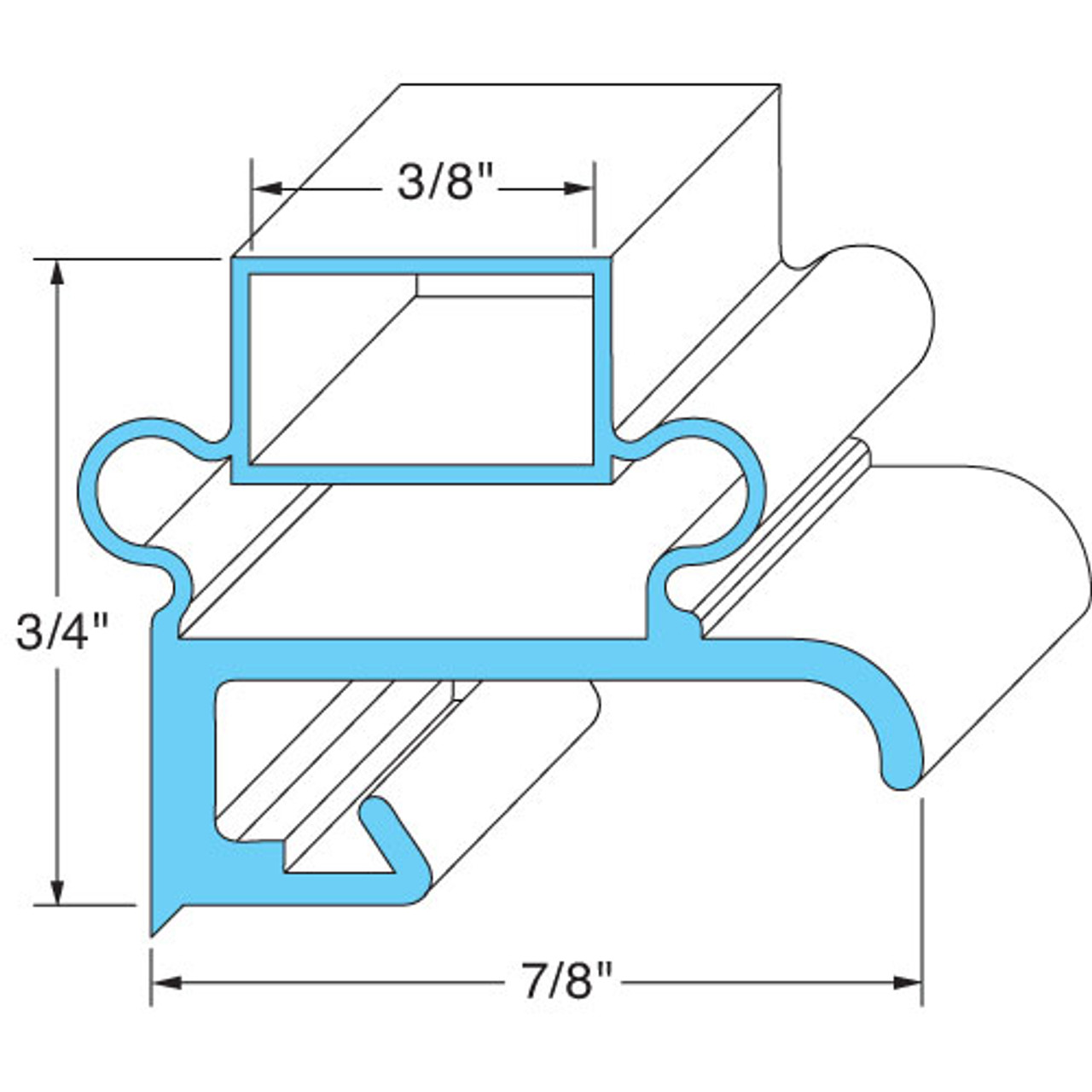 Door Gasket 15-1/2" X 20-5/8" - Replacement Part For Delfield 1702001N