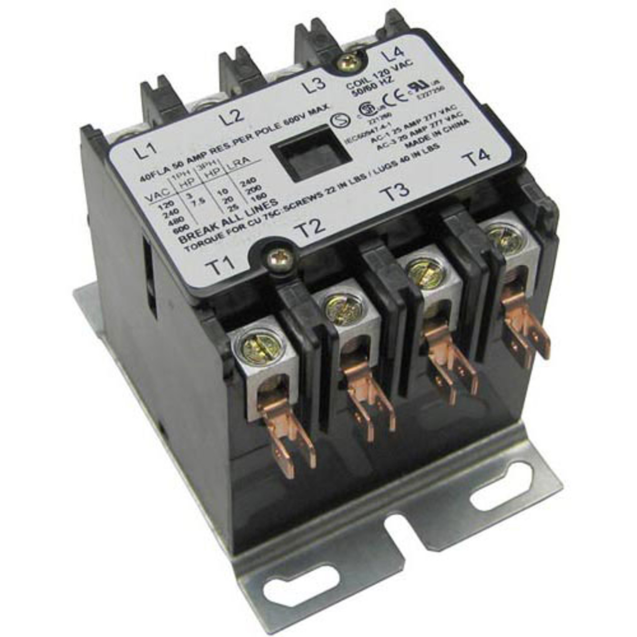 Contactor 4P 40/50A 120V - Replacement Part For Hobart 111497D1