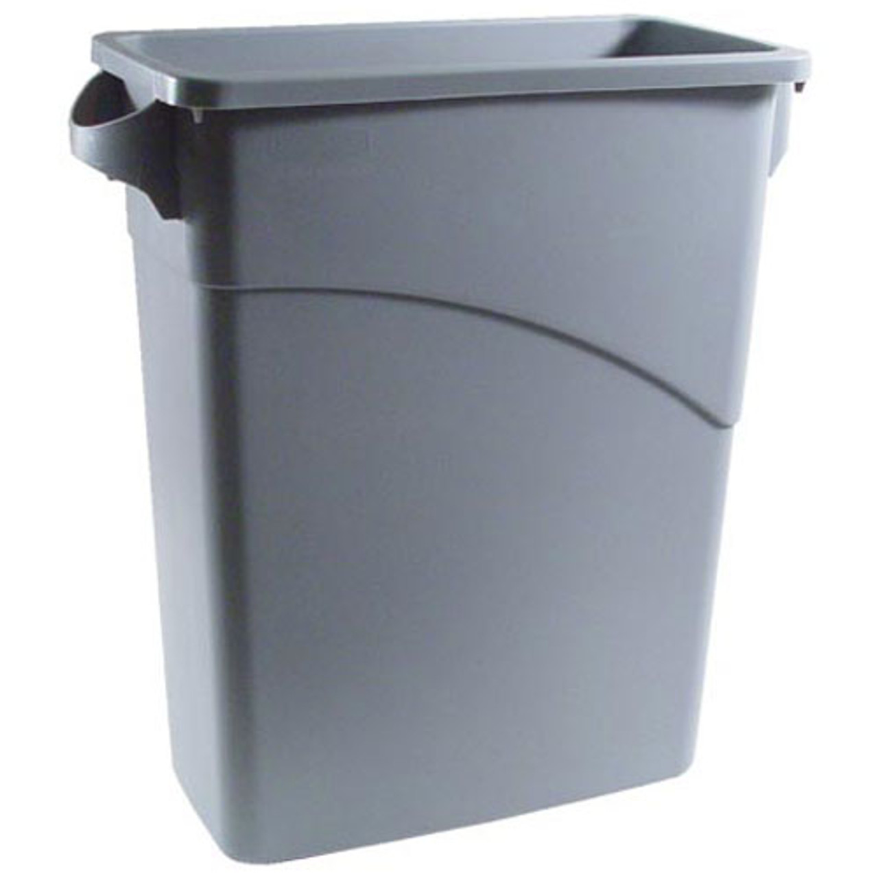 16 Gal Gray Trash Can Slim Jim W/ Handles - Replacement Part For Rubbermaid FG354100LGRAY