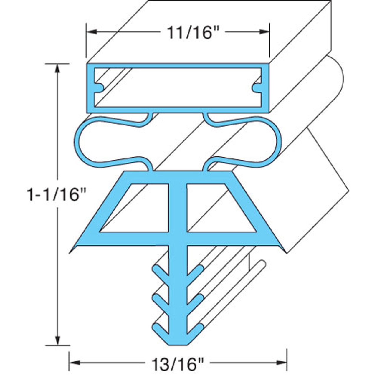 Door Gasket - Lh, 38" X 78" - Replacement Part For Kolpak 225171075