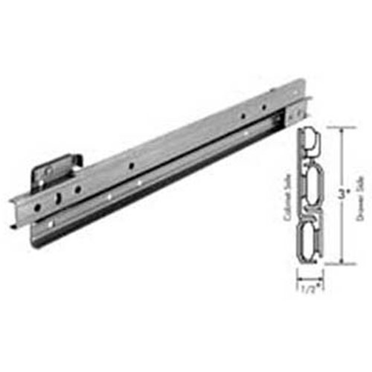 Slide, Drawer , 20", S/S, Pair - Replacement Part For Standard Keil 1425-2020-1000